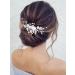GORAIS Flower Bride Wedding Hair Vine Crystal Bridal Hair Piece Pearl Hair Accessories for Women and Girls (a-silver)