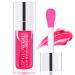 Hydrating Lip Glow Oil Moisturizing Lip Plumper Gloss No-Sticky Transparent Plumping Lip Gloss Tinted Lip Balm for Lip Care and Dry Lips (Cherry)