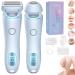 Elorixa Shaver Smooth Shave Pro Bikini Trimmer for Women 2 in 1 Electric Shaver for Women Silky Razor Epilator Ipx7 Waterproof Wet & Dry (Blue *1)