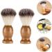 Angoily 4-Piece Stainless Steel Shaving Brush Scrubber Set for Men | Goatee & Beard Grooming Accessories | Wooden Handle & Soft Nylon Wool - Buy Online on GoSupps.com
