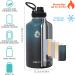 Zakvop 2L Stainless Steel Thermos Bottle with Straws & 3 Lids - Ideal for Gym Hiking Camping | Durable Thermal Jug with Paracord Handle & Bottle Brushes - Buy Online on GoSupps.com