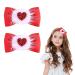 Hair Bow Clip for Women and Girls Baby Hair Clips Valentine's Day Decorative Hair Styling Accessories Girls Fabric Hair Bow Knot Hair Clip Hair Clips Women with Plush Ball 2 Pieces