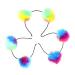 Lurrose 3pcs Puff Ball Headband Colorful Pom Pom Headband Bear Ears Headband Fluffy Warm Faux Fur Hairband (Colorful)