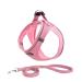 Suredoo dog harness with leash anti -train dishes reflective chest harness for small dogs pets puppies cats (pink l) l pink