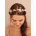 Deniferymakeup White Flower Headband Leaf Hair Vine Pearl Hair Piece Bridal Shower Hair Jewelry for Wedding Brides Bridesmaid (Gold) - Buy Online on GoSupps.com