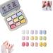 Creamy Colorful Nail Polish Set Solid Cream Gel Polish Set Nine-Square Grid Solid Gel Glue Nail Polish Glue Set Long Wear Nail Polish Kit for Women Girls