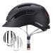 Adult Urban Bike Helmet - Adjustable Fit System & Integrated Taillight for Men Women Matte Black Medium(21.7"-22.8"/55-58cm)