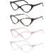 EYEURL 4-Pack Cat Eye Reading Glasses for Women - Blue Light Blocking Anti-Glare Spring Hinges - Stylish 1.50 Readers in Black Pink Clear & Pink Tortoise - Buy Online on GoSupps.com