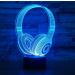 3D Hologram Headphones Lamp - Night Light for Kids & LED Bedside Decor - Buy Online on GoSupps.com