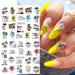 Seaside Series Nail Art Stickers - Green Coconut Palm Beach Design - Summer Holiday Decorations - DIY Nail Art Supplies - Buy Online on GoSupps.com
