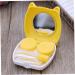 Homsfou Cartoon Contact Lens Case - Cute Yellow Lens Storage Container with Mirror & Tweezers - International Shipping Available - Buy Online on GoSupps.com