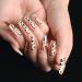Sethexy long leopard ballerina false nail french nude pink coffin false fingernails shiny 24st acrylic art nail tips for women and girls