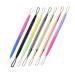 FOMIYES Stainless Steel Cleaner 7pcs Double-Headed Extrusion Ring pore pimple remover black suit pimple extractor tool