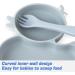 Qshare Baby Silicone Suction Plate with Spoon and Fork - Non Slip Divided Weaning Plates for Baby Toddler (Blue) - Buy Online on GoSupps.com
