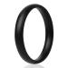 ThunderFit Super Thin Stackable Silicone Rings Wedding Bands - 16 Rings / 12 Rings / 8 Rings / 4 Rings / 1 Ring - 3mm Width - 1.5mm Thickness Black 4.5 - 5 (15.7mm)