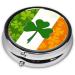 Clover British Flag Portable Metal Pill Box | Round Mini 3-Compartment | Travel Essential for Small Pills | Hinged Design - Black - Buy Online on GoSupps.com