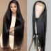 Lsybeauty Synthetic Lace Front Wig - 37 Inch Long Straight Wigs 180% Density Extra Long Wig Deep Middle Part Long Black Wigs for Women with Baby Hair Glueless Hair Replacement Heat Resistant Fiber 37" 1B