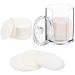 Geiserailie 50 Pieces Compressed Natural Facial Sponges Round Soft Face Exfoliator Cleansing Sponge Reusable Cosmetic Sponge with Clear Plastic Sponge Storage Jar  Makeup Removal (White)