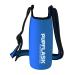 Tuff pupper Puflask Isolated neoprene water bottle holder with a wide adjustable shoulder strap ideal for traveling walking hiking 40 ounces of fog blue