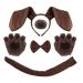 Xnivuis 5-part Dachshund dog set puppy costume set including the Dachshund Hair band nose tail gloves fly for adults children cosplay children's day Christmas animal motto party