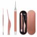 3pcs Ear Wax Removal LED Flashlight Tool Set for Baby and Adults Ear Pick Stainless Steel Ear Wax Cleaner Tweezers Blinds (Rose Gold One Size) Rose Gold One Size