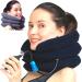 medized inflatable cervical neck traction mechanism improve spinal alignment reduce neck collar adjustable blue