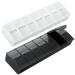 iBune 2 Pack Large Pill Organizers Weekly, Medicine Organizer Vitamin Container with Large Compartments, 7 Day Pill Boxes for Pills Vitamin Fish Oil Medicine Supplements (White + Black) White+black
