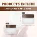Tuakimce Set of 4 White Matted Glass Cream Cans - 20ml & 30ml Clear Fillable Containers with Lid for Cosmetics & Lottery Brown Wooden Grain Cover - Buy Online on GoSupps.com