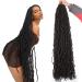 Xtrend 5 Packs 36 Inch Nu Faux Locs Crochet Hair Long Dark Brown Pre looped Gypsy Locs Crochet Hair Synthetic Goddess Faux Locs Braids Hair Natural Wavy Dreadlock Braids Hair Extensions 4# 36 Inch (Pack of 5) 4#