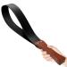 Dnoifne 19 Inches Riding Crop for Horses, Leather Paddle with Wooden Handle Black