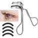 Eyelash Curlers - Professional Metal Lash Curler with 4 Silicone Refill Pads | Silver Makeup Tool - Buy Online on GoSupps.com