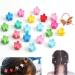 60 Pcs Mini Colorful Hair Claw Clips Colorful Plastic Mini Hair Claw Clips Flower Hair Bangs Pin Girl Hair Accessories Clips(Random Color)