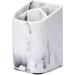 ZCCZ White Marble Toothbrush Holder - Elegant Bathroom Organizer for Electric Brushes & Makeup - No Removable Tray - Buy Online on GoSupps.com