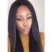 Wig ladies long straight hair in the bangs high temperature chemical fiber silk hair setsNatural black Natural black