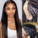 SUNKASA Brazilian Virgin Human Hair Lace Front Wig for Black Women - 22 Inch Straight Lace Closure Wig 150% Density with Baby Hair, Natural Color - Pre Plucked for a Seamless Look - Buy Online on GoSupps.com