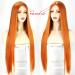 Long Orange Lace Front Wig - Medium Parts Heat-Resistant Synthetic Straight Wig for Women | 5x2 Inch Lace | Atayou - Buy Online on GoSupps.com