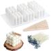 Candle molds for Candle Making  6 Cavity Bubble Candle Making molds Silicone Unique Candle Mold 3D Silicone molds for Candles Wax melt molds  White DIY Handicrafts Candle Decorations Tools 28cm*16.6cm*6cm
