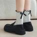 Akamas Women's Cotton Socks - Funny Ruffled Crew Socks Cute Sweet Gift for Girls 35-41 Breathable High-Quality White - Buy Online on GoSupps.com