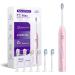 Sonic Electric Toothbrush for Adults and Kids - 70 Days Rechargeable Sonic Toothbrush with 6 Brush Heads IPX7 Waterproof Pink Smart Power Toothbrush (T2 Max) Pink 1 Count (Pack of 1)