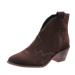 EKOUSN Women's Fashion Thick High Heel Ankle Boots, Individuality Round Toe Suede Fleece Boots, Zipper Single Boots Large Size Boots, Vintage Embroidered Boots for Women, Platform Boots Ankle Boots Brown 9