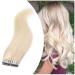 Elailite hair part real hair tape extensions adhesive tape hair extension smooth remy 20 pieces 16 "40cm 60g human hair #70 bleached white 40cm bleached white