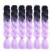 Buy Purple Kanekalon Braids Extensions | 24 Jumbo Box Braids Ombre Hair | 6-Pack Synthetic Hair for Crochet Braids (Black-Purple) - Buy Online on GoSupps.com