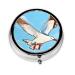 Flying Seagullsround Pill Box 3 Compartment Round Pill Box Organizer * Portable Travel Pill Box for Traveling.