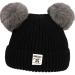 XYIYI Baby Kids Winter Warm Knit Hat Infant Toddler Crochet Fur Pom Beanie Cap for 6-24Months Boys Girls 6-24 Months Black
