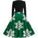 Yihaojia Christmas Dresses for Women Elegant V Neck Graphic Cocktail Party Swing Dresses Long Sleeve A Line Fall Dress Army Green#63 X-Large - Buy Online on GoSupps.com
