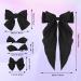 5Pcs Black Satin Silk Hair Bow Clips with Long Tail - Vintage Hair Ribbons for Women and Girls - Perfect for Parties, Valentine's Day, Weddings, Birthdays (4 Sizes) - Buy Online on GoSupps.com