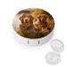 Contact Lens Case Two Golden Retrievers Portable Travel Contact Lens Box Contact Lens Storage Box