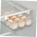jojofuny 2pcs Out Holder Fridge Bin Eggs Hanging Container Refrigerator Drawer Egg Storage Tray re-usable Whitex2pcs 30.5X20X8.5cmx2pcs - Buy Online on GoSupps.com