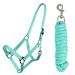 QHP Halter Set Beginner Halter + Lead Rope Heavy Snap Hook (Pony Turquoise) Pony Turquoise