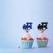 Train Cupcake Toppers Railroad Party Cake Decor Red&Blue Glitter Cake Decorations for Boy's Birthday 1st Birthday/Steam Train Theme Party Supplies - 24pcs - Buy Online on GoSupps.com